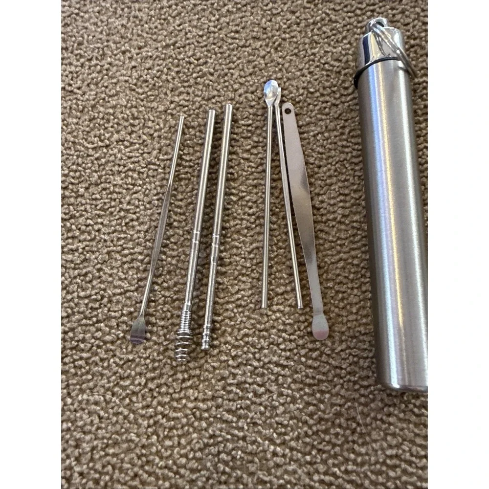 6 Piece Silver Stainless Steel Ear Cleaning Kit Effectively Remove Earwax (TD)